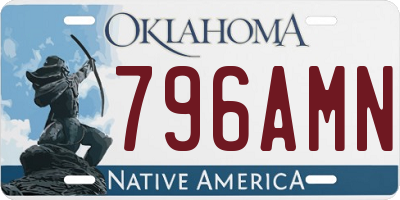 OK license plate 796AMN