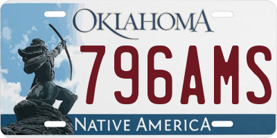 OK license plate 796AMS