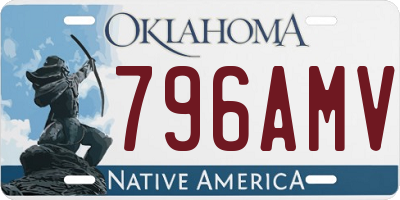 OK license plate 796AMV