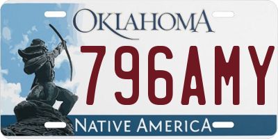 OK license plate 796AMY