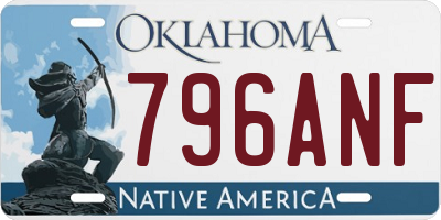 OK license plate 796ANF