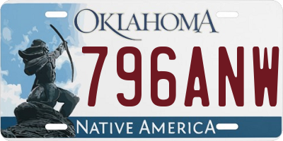 OK license plate 796ANW