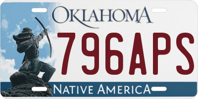 OK license plate 796APS