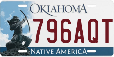 OK license plate 796AQT