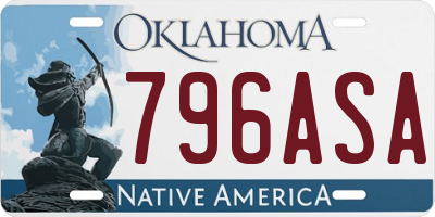 OK license plate 796ASA