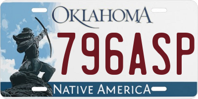 OK license plate 796ASP
