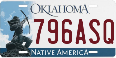 OK license plate 796ASQ