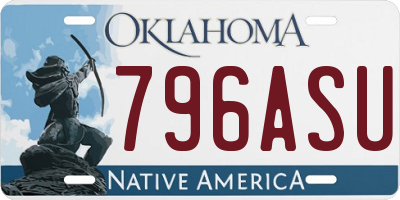 OK license plate 796ASU