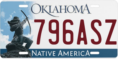 OK license plate 796ASZ