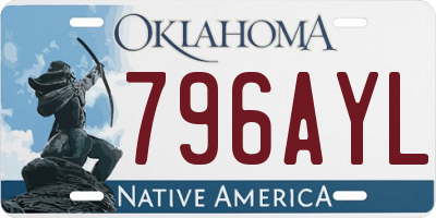 OK license plate 796AYL