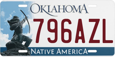 OK license plate 796AZL