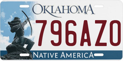 OK license plate 796AZO