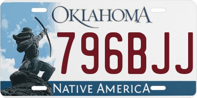 OK license plate 796BJJ