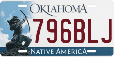 OK license plate 796BLJ