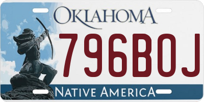 OK license plate 796BOJ