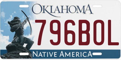 OK license plate 796BOL