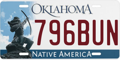 OK license plate 796BUN