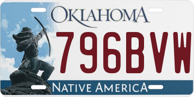 OK license plate 796BVW