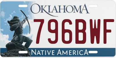 OK license plate 796BWF