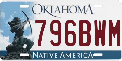 OK license plate 796BWM