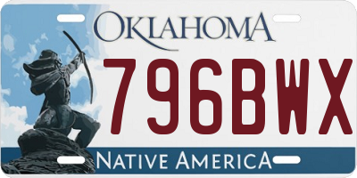 OK license plate 796BWX