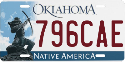 OK license plate 796CAE