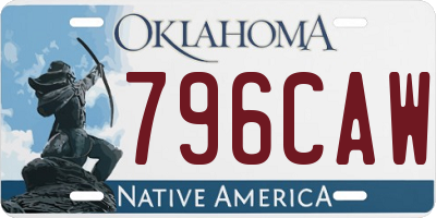 OK license plate 796CAW
