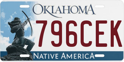 OK license plate 796CEK