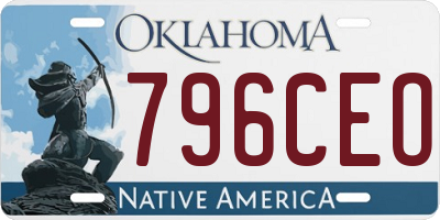 OK license plate 796CEO