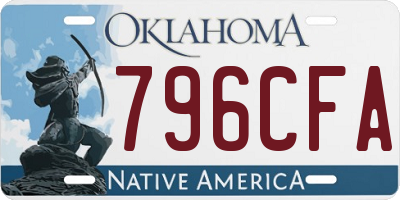 OK license plate 796CFA