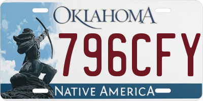 OK license plate 796CFY