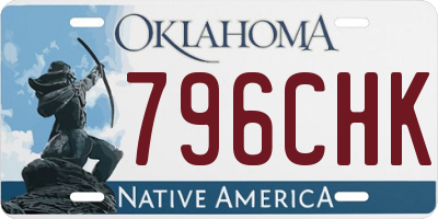OK license plate 796CHK