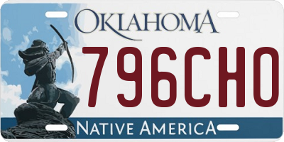 OK license plate 796CHO