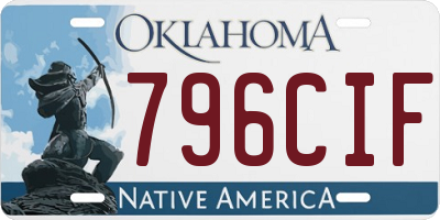 OK license plate 796CIF
