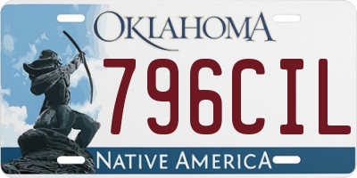 OK license plate 796CIL