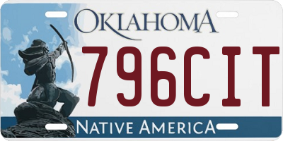 OK license plate 796CIT