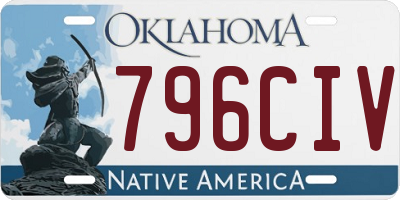 OK license plate 796CIV