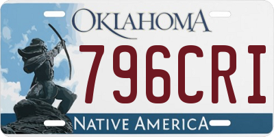 OK license plate 796CRI