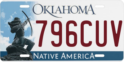 OK license plate 796CUV