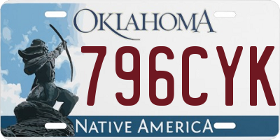 OK license plate 796CYK