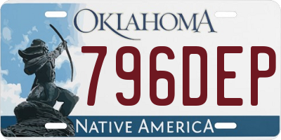 OK license plate 796DEP