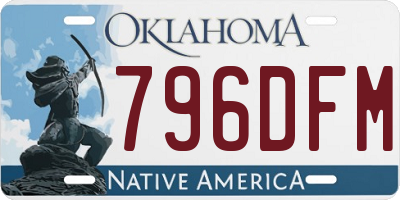 OK license plate 796DFM