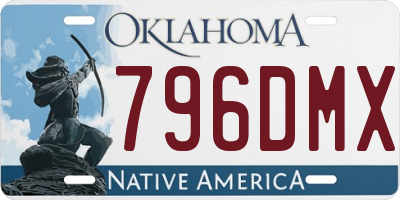 OK license plate 796DMX