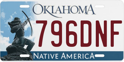 OK license plate 796DNF