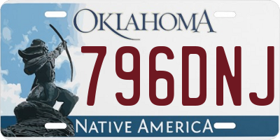 OK license plate 796DNJ