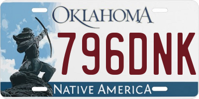OK license plate 796DNK