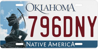 OK license plate 796DNY