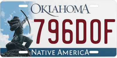 OK license plate 796DOF