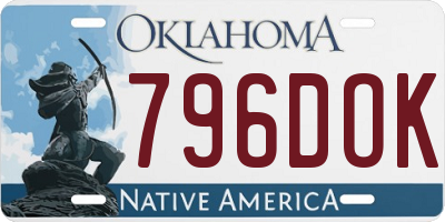 OK license plate 796DOK