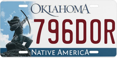 OK license plate 796DOR